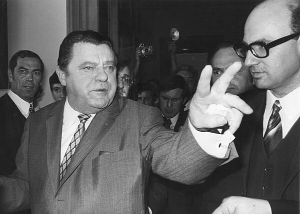 Franz Josef Strauss during the election campaign for the Bavarian state election, 1970