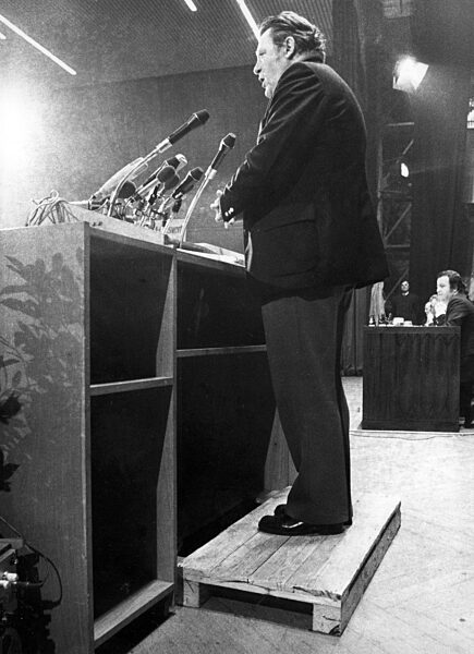 Franz Josef Strauss at the political Ash Wednesday in Passau, 1975