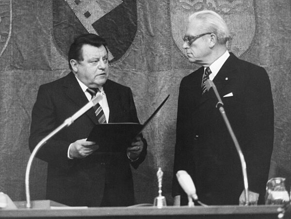 Franz Josef Strauss with Franz Heubl in Munich, 1978
