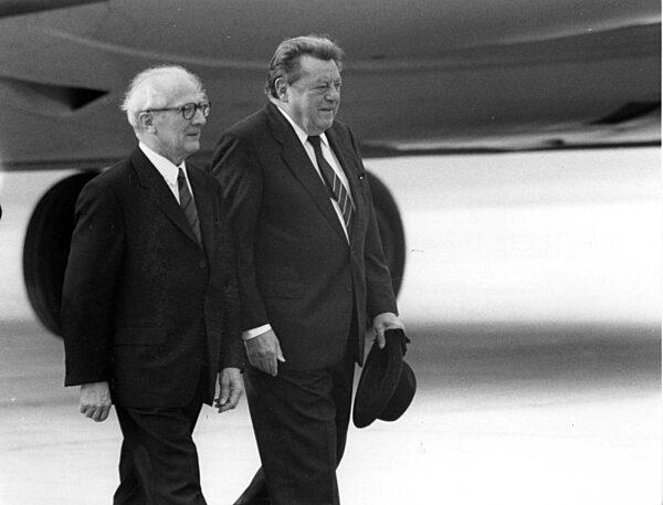 Franz Josef Strauß und Erich Honecker, 1987