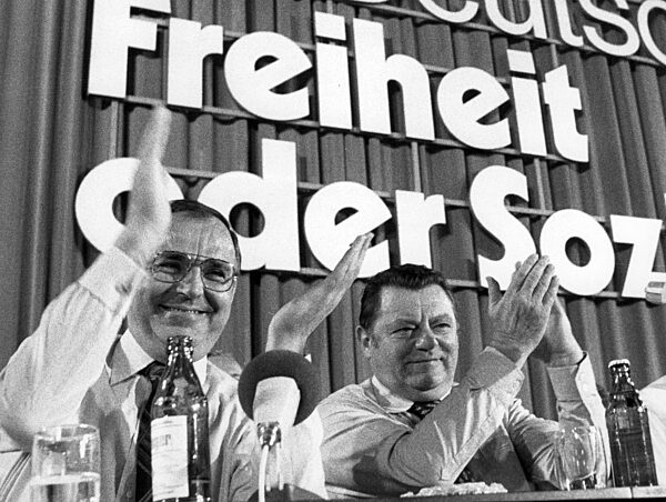 Helmut Kohl and Franz Josef Strauss in Munich, 1976