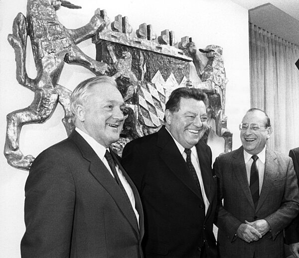 Oscar Schneider, Franz Josef Strauss and Friedrich Zimmermann, Bonn State Representation 1986