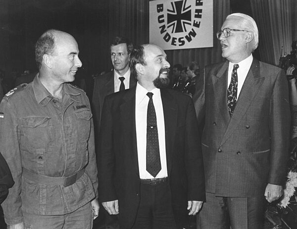 Joerg Schoenbohm, Rainer Eppelmann and Gerhard Stoltenberg,