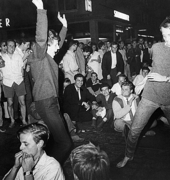 The Schwabinger Krawalle (riot in Schwabing) in Munich, 1962