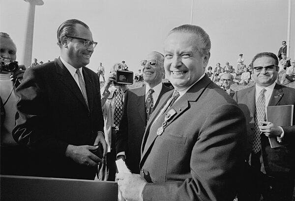 Willi Daume at a cedar plantation on the Olympic site, 1971
