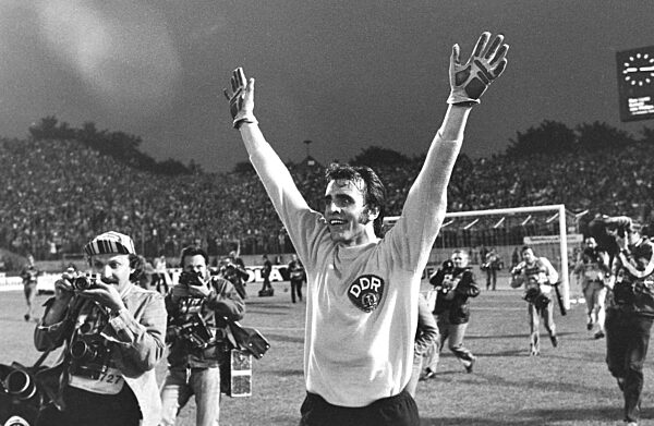 The 1974 FIFA World Cup: goalkeeper Croy (GDR) cheers