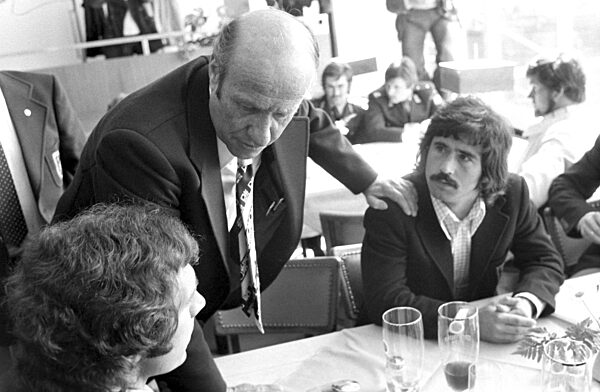 The 1974 FIFA World Cup: Beckenbauer, Schoen, Mueller (GER)