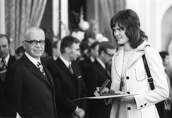 Olympic high jump champion Ulrike Meyfarth at the reception of the Federal President in Bonn 09.10.1972.