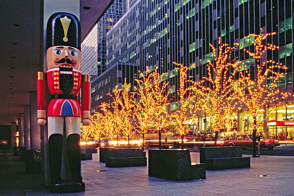 Weihnachtlicher Schmuck in New York, 1992