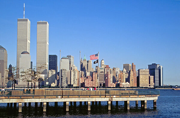 Blick von New Jersey auf die Manhattan Skyline, 1992