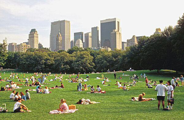 Menschen auf der Sheep Meadow im Central Park, 1992
