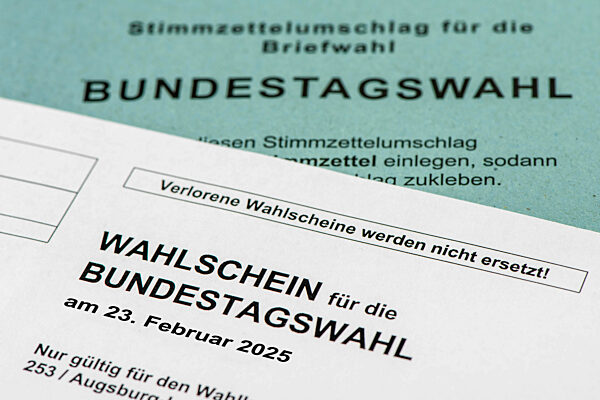Wahlschein und Briefwahl zur Bundestagswahl 2025
