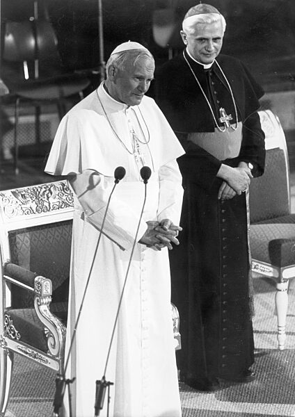 Pope John Paul II and Cardinal Joseph Ratzinger, 1980