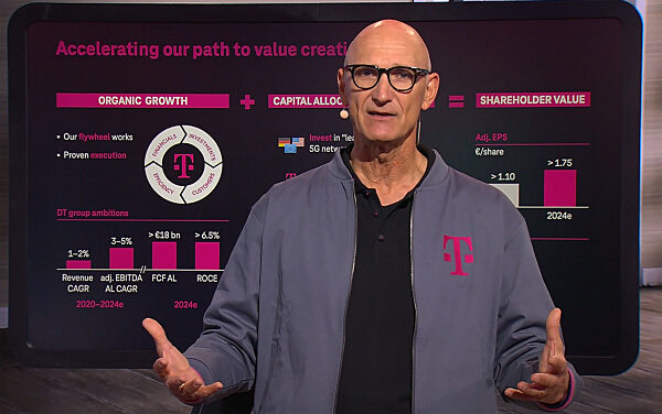 Timotheus Hoettges bei Pressekonferenz zum Kapitalmarkttag der Telekom AG, 2021