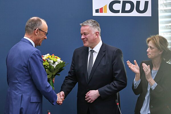 Friedrich Merz, Gordon Schnieder und Karin Prien