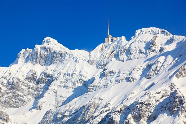 In 2502 m, Alp, Alps, Alpstein, Alpstein area, antenna, Appenzell, view, mountain, mountain panorama, mountaintop, massif, mountain panorama, mountain point, mountain station, mountains, summit, peak, sky, massif, mast, pole, panorama, snow, Switzerland, E