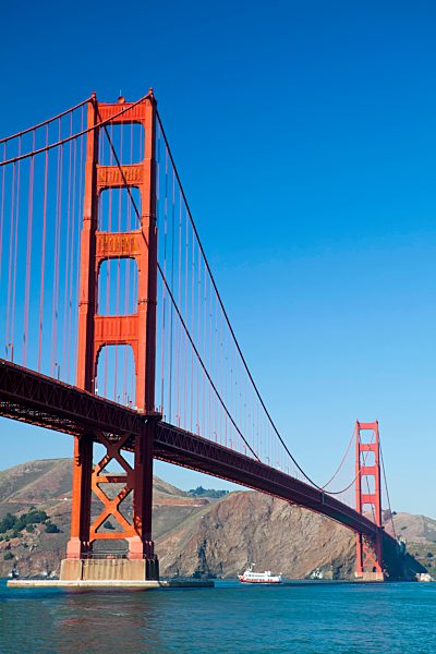 USA, United States, America, California, San Francisco, City, Golden Gate Bridge, architecture, bay, bridge, cables, famous, gate, red, skyline, suspension, symbol, traffic, travel, touristic