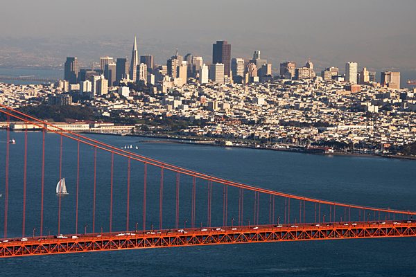 USA, United States, America, California, San Francisco, City, Golden Gate Bridge, downtown, architecture, bay, bridge, cables, downtown, famous gate, red, skyline, suspension, symbol, traffic, travel, touristic