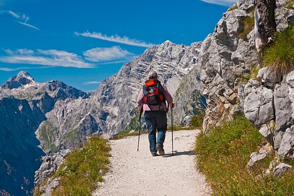 Bavaria, Europe, Upper Bavaria, Berchtesgaden area, Berchtesgaden, sky, blue sky, Alps, mountains, rock, panorama, national park, park, peak, walks, walk, wandering, hiking, panorama, mountain panorama, precipitous, mountain slope, precipitous slope, incli