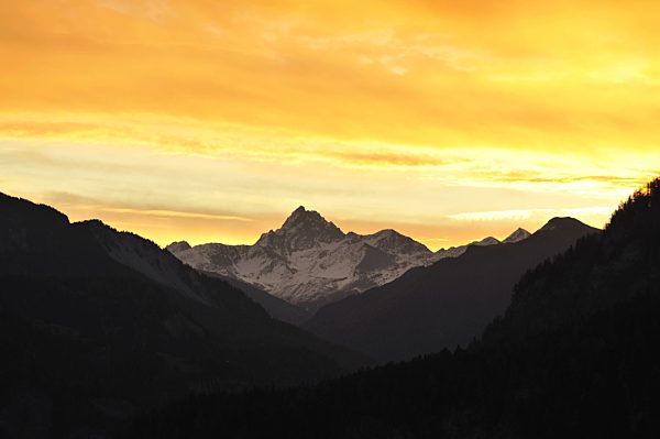 Piz Ela, mountain, Alps, sunrise, Canton, Grisons, Switzerland