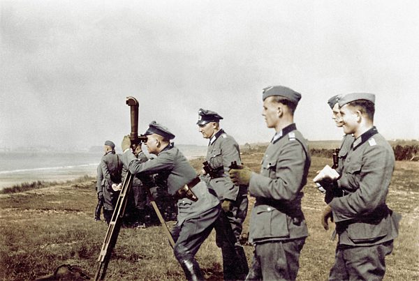 WW II, historical, war, world war, second world war, occupation, cast, France, Europe, group, German, officers, soldiers, military, beach, seashore, binoculars, 1944, Normandy, France, Europe, allies, Allied Forces, D-Day,