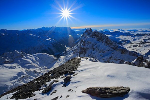 Alps, view, Titlis, mountain, mountain panorama, mountains, Bernese Alps, spring, back light, sky, massif, panorama, Reissend-Nollen, snow, Switzerland, Europe, Swiss Alps, sun, Titlis, Wendenstöcke, winters, alpine, blue, blue sky, Swiss, sunny, star-sha