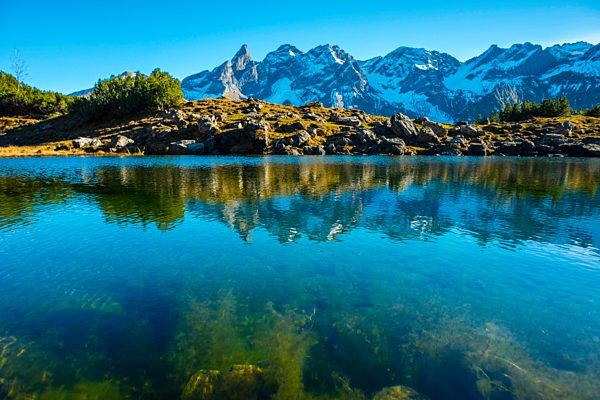 Allgäu, Allgäuer Alpen, Alps, Outside, Bavaria, mountains, mountain landscape, mountain lake, Bockkarkopf, Germany, Europe, mountains, water, Gugger, main ridge, lake, Mädelegabel, nature, nobody, Oberstdorf, panorama, lake, late autumn, South Germany,