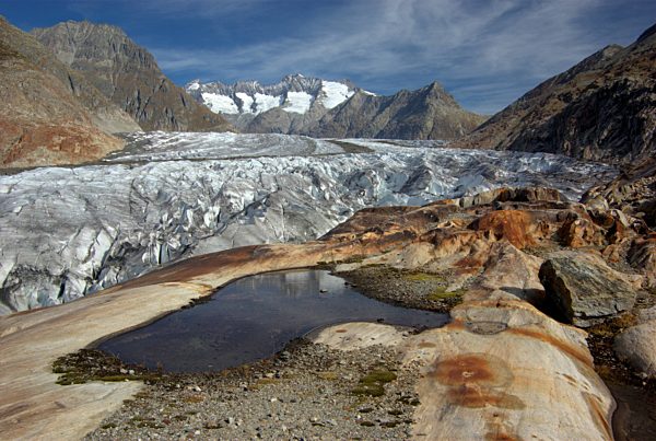 Switzerland, Europe, Wallis, Alps, Riederalp, Landscape, Mountain, autumn, clouds, Aletschgletscher, glacier, rock