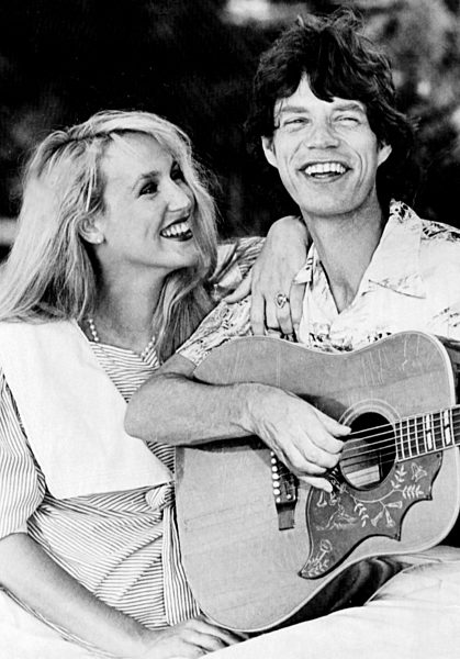 1983: Mick jagger, singer for the Rolling Stones with Jerry Hall...