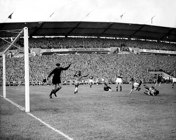 June 1958: The World Cup finals. Brazil versus Russia...