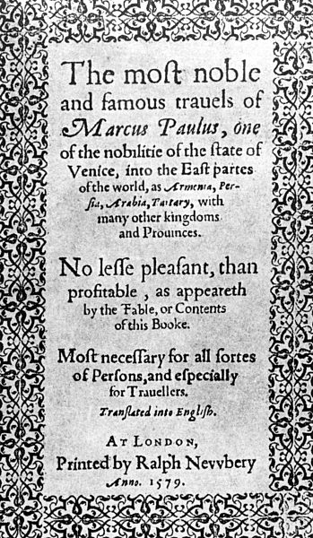 Title Page - Marco Polo Travels.