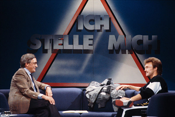 Rene Weller und Casdorff bei der TV-Show Ich stelle mich - 1985