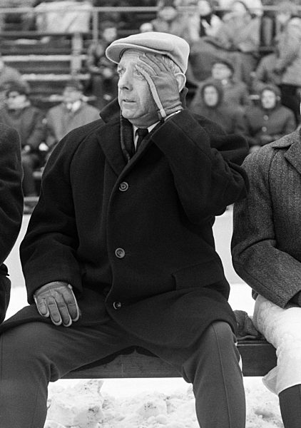 Offenbachs Trainer Kuno Kloetzer beim Spiel MSV Duisburg gegen Kickers Offenbach, Bundesliga, Saison 1970/1971