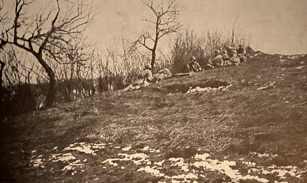 French troops on a slope