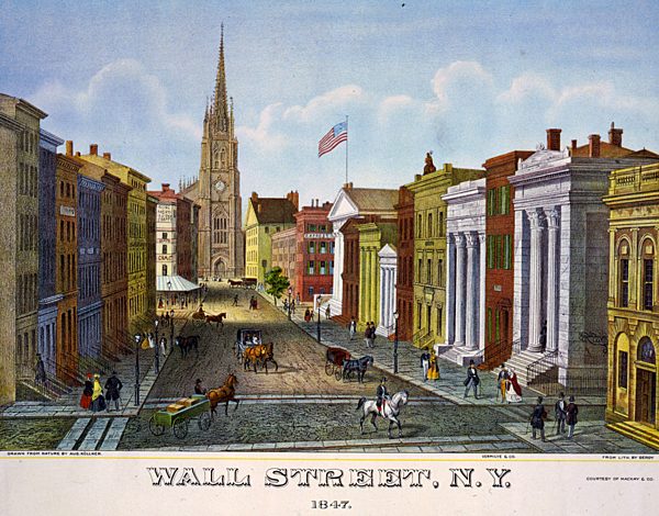 Wall Street, N.Y. 18470101 by Isidore Laurent Deroy, 1797-1886, lithographer