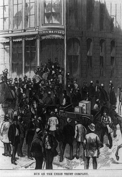 Scenes in Wall Street during the panic.