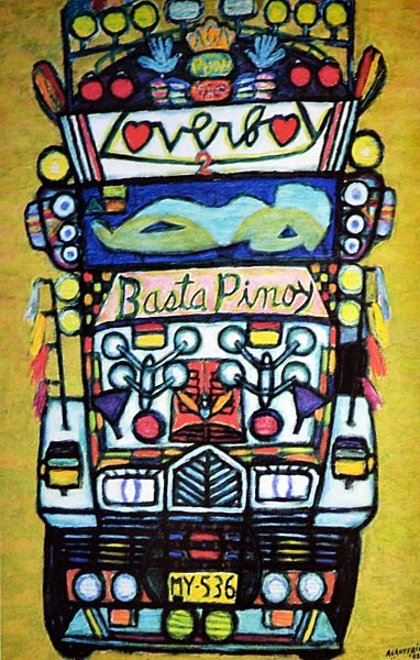 Antonio Austria, Jeepney, 1992, Oil on canvas