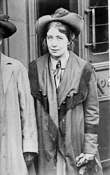 Emmeline Pankhurst was a British political activist and leader of the British suffragette movement who helped women win the right to vote. Dated around 1910