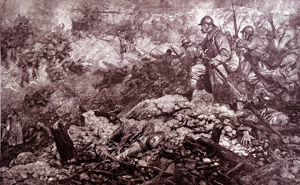 French soldiers during the Battle of Verdun; world war one 1916