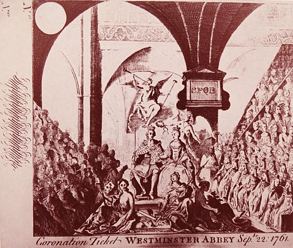 Ticket to the Coronation of King George III