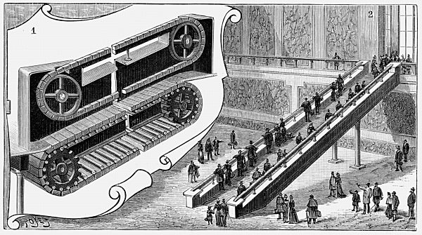 'Escalator at the Pennsylvania Railroad Company's Cortland Street Station...