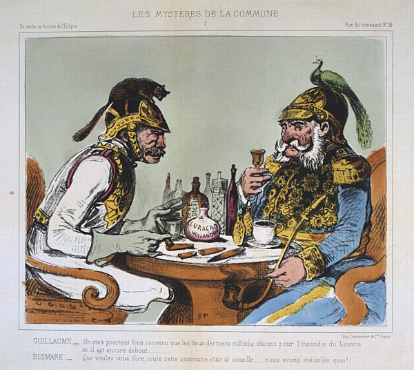 Franco Prussian War 1870, caricature depicting German Kaiser Wilhelm I with...