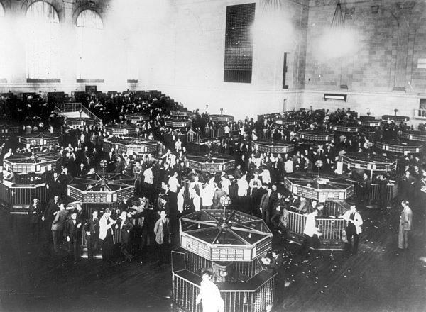 The stock market crash in 1929. General interior view of the Wall Street...