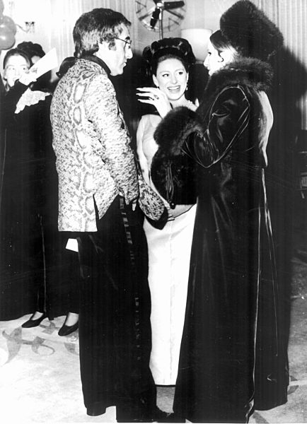 Princess Margaret (centre ) chatting with Barbara Streisland and Peter...