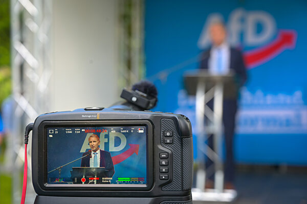 AfD-Kundgebung an ehemaliger innerdeutscher Grenze