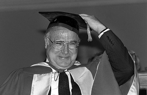 Helmut Kohl with graduation cap