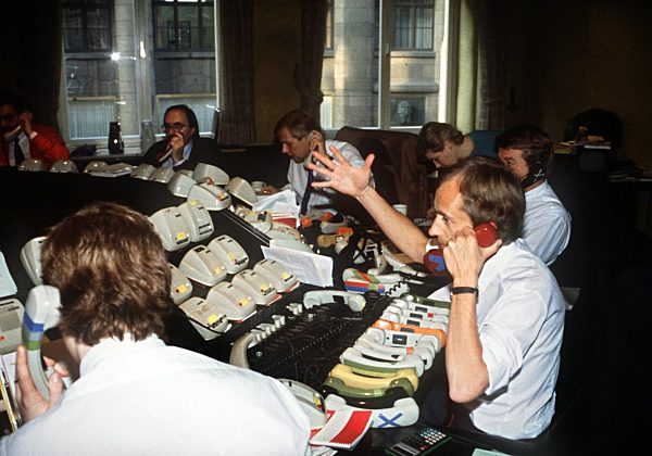 Devisenhändler an der Frankfurter Börse