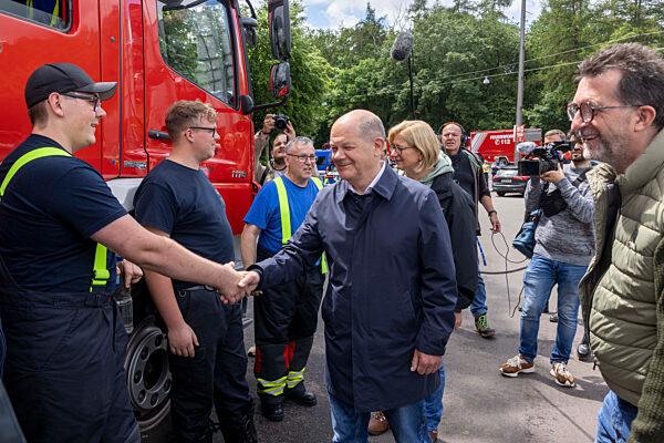 Hochwasser im Saarland - Bundeskanzlerbesuch