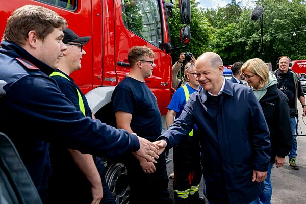 Hochwasser im Saarland - Bundeskanzlerbesuch