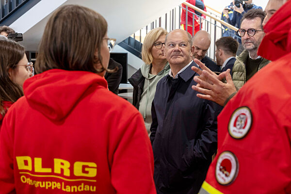 Hochwasser im Saarland - Bundeskanzlerbesuch
